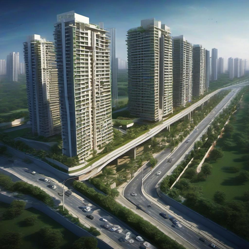 Skyline Serenity: Where green living meets the pulse of progress.