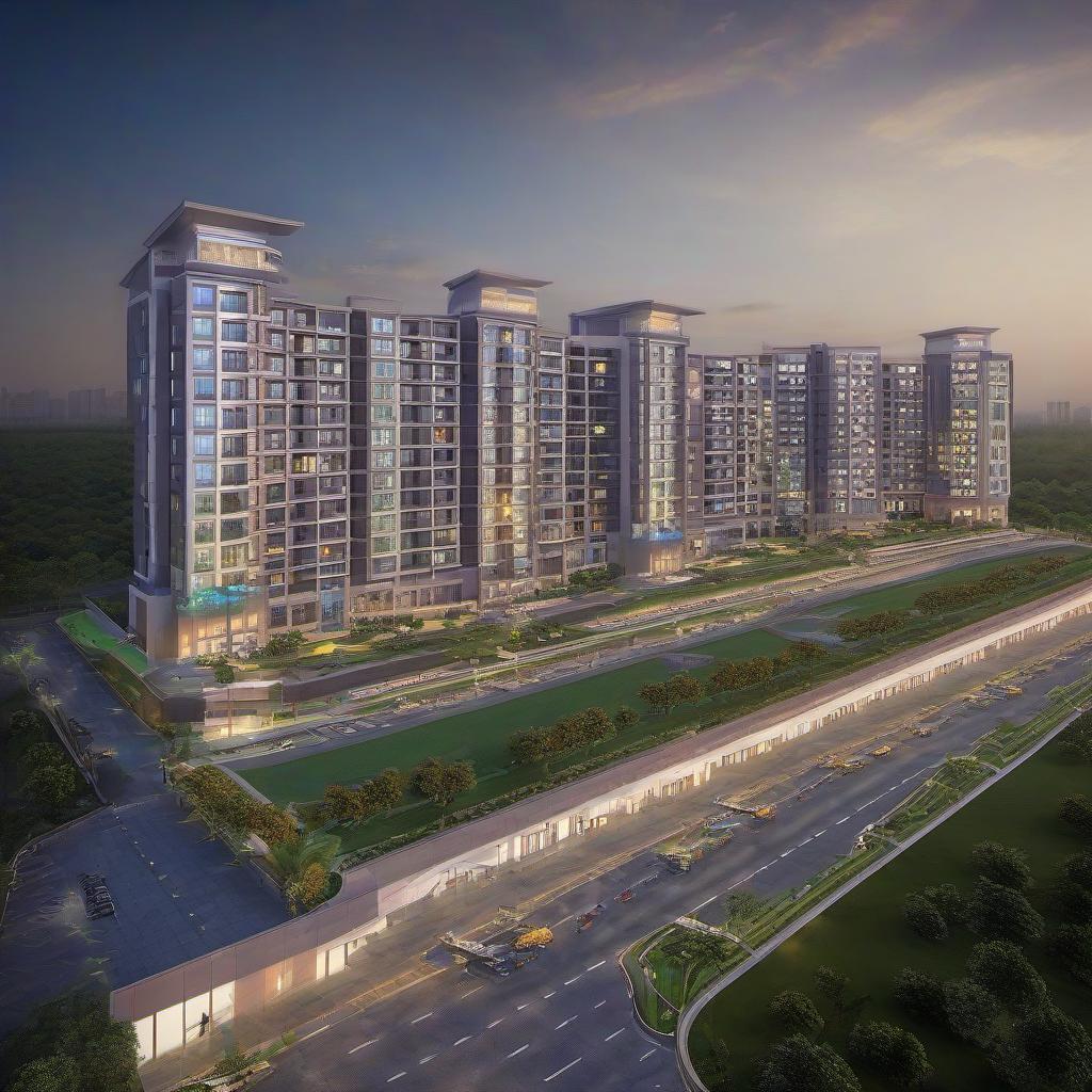 **A Skyward Vista of Urban Sophistication** Seamlessly integrated into Noida Sector 76's evolving landscape, this architectural marvel offers unparalleled connectivity, making it the gateway to the future of Yamuna Expressway living.